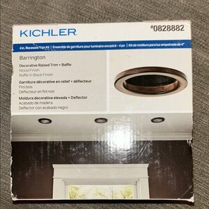 Barrington 4-Inch Recessed Trim with Baffle - Wood and Black Finish Kichler